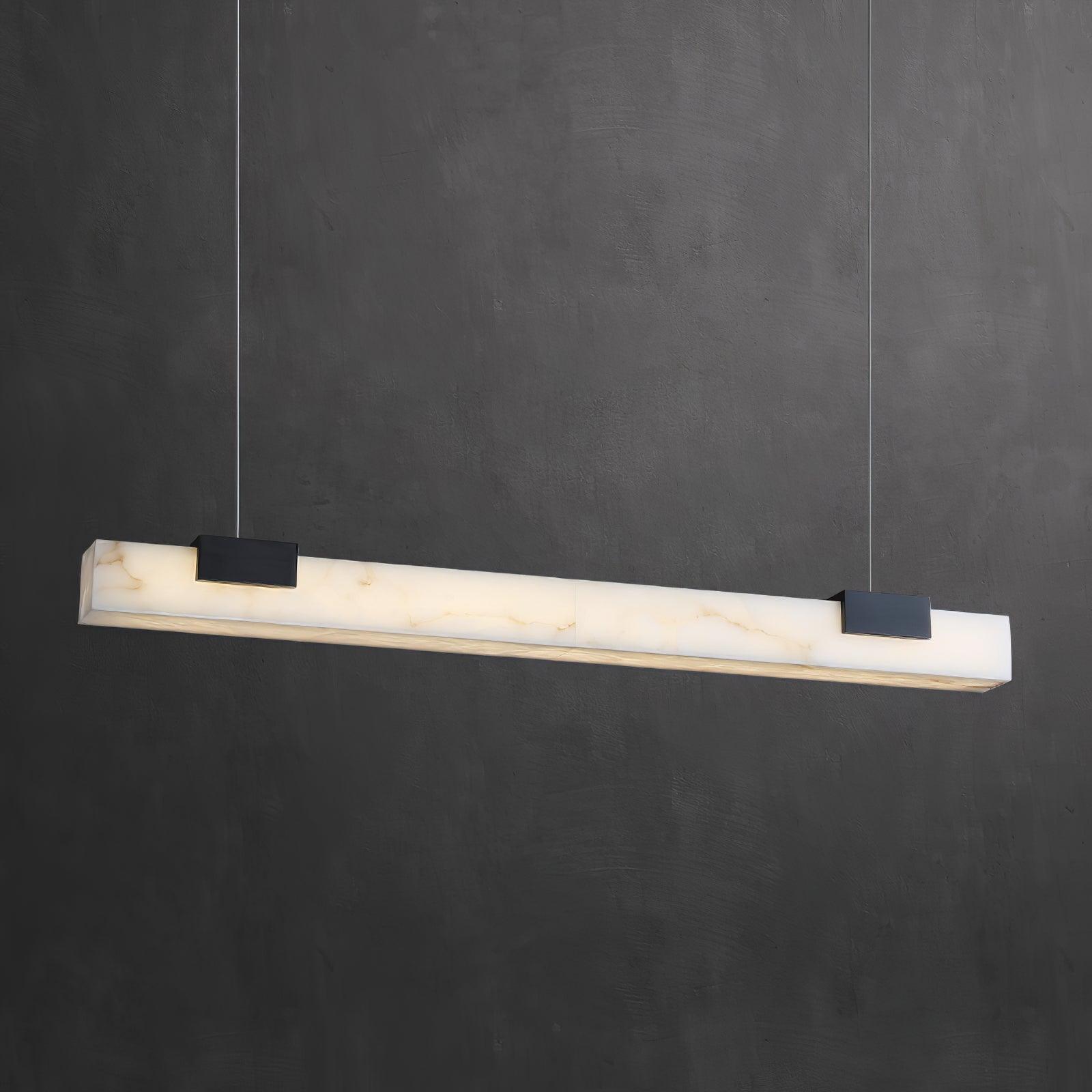 Cary Alabaster Pendant Light – Black & White Brass Finish