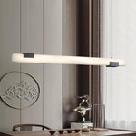 Cary Alabaster Pendant Light – Black & White Brass Finish