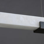 Cary Alabaster Pendant Light – Black & White Brass Finish