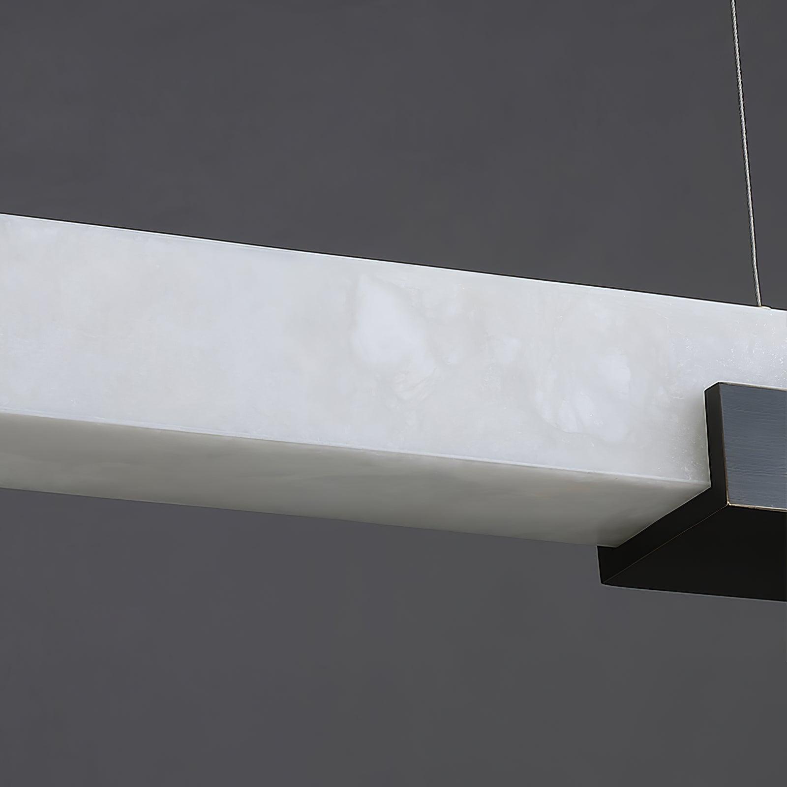 Cary Alabaster Pendant Light – Black & White Brass Finish
