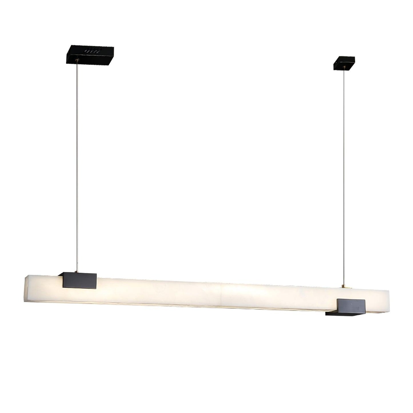 Cary Alabaster Pendant Light – Black & White Brass Finish