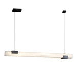 Cary Alabaster Pendant Light – Black & White Brass Finish