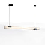 Cary Alabaster Pendant Light – Black & White Brass Finish