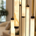 Cascade Alabaster Tube Pendant Chandelier