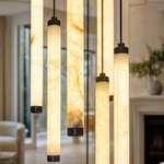 Cascade Alabaster Tube Pendant Chandelier