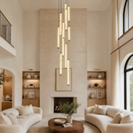 Cascade Alabaster Tube Pendant Chandelier