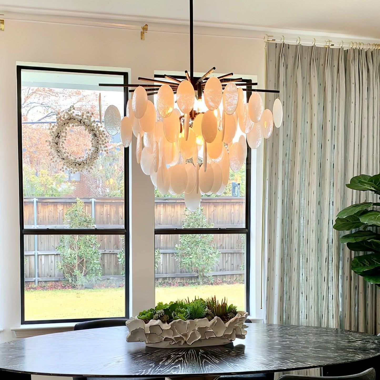 Cascading Selenite Disc Chandelier - YIOSI