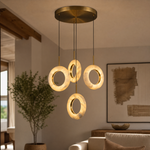 Cascata Cluster Alabaster Ring Chandelier