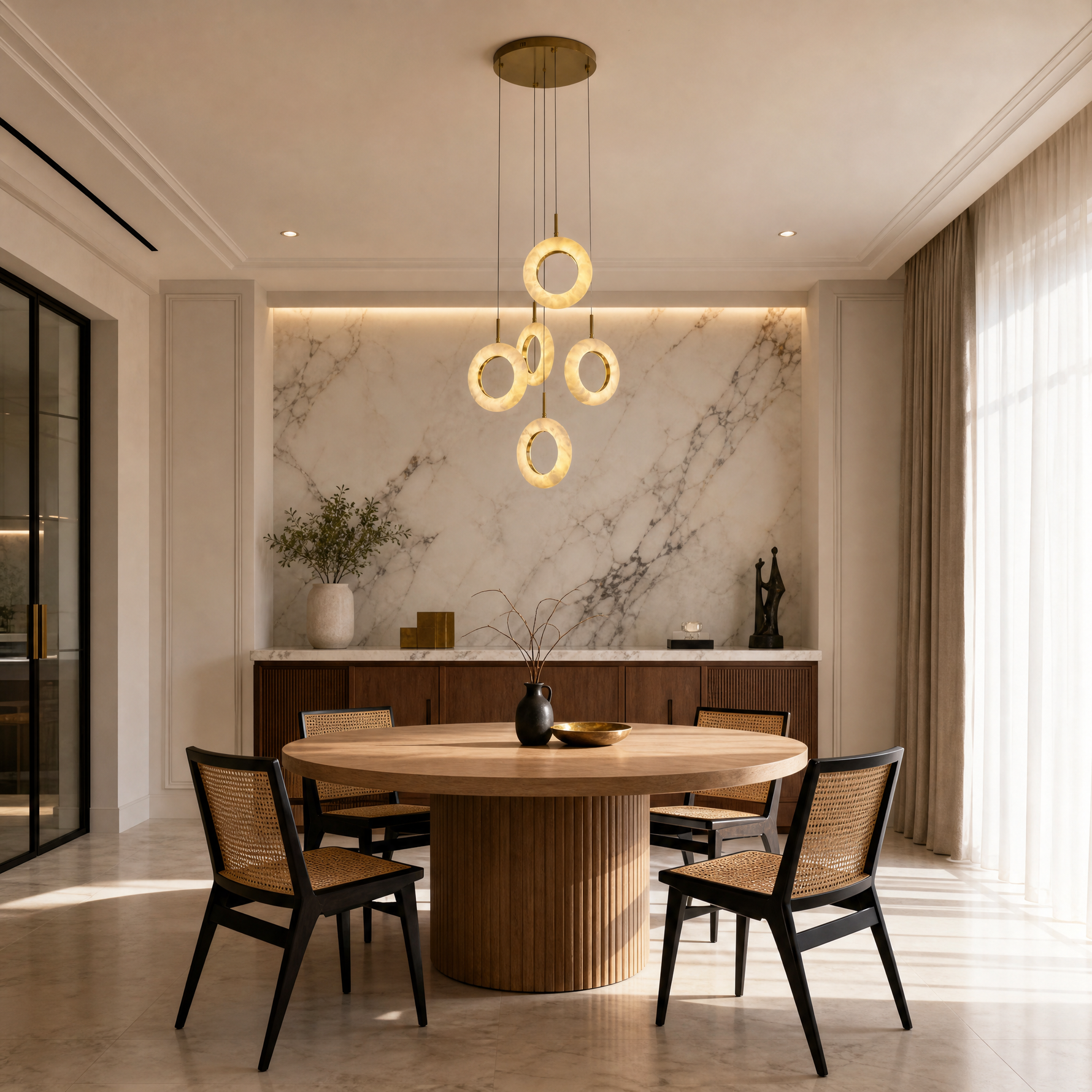 Cascata Cluster Alabaster Ring Chandelier