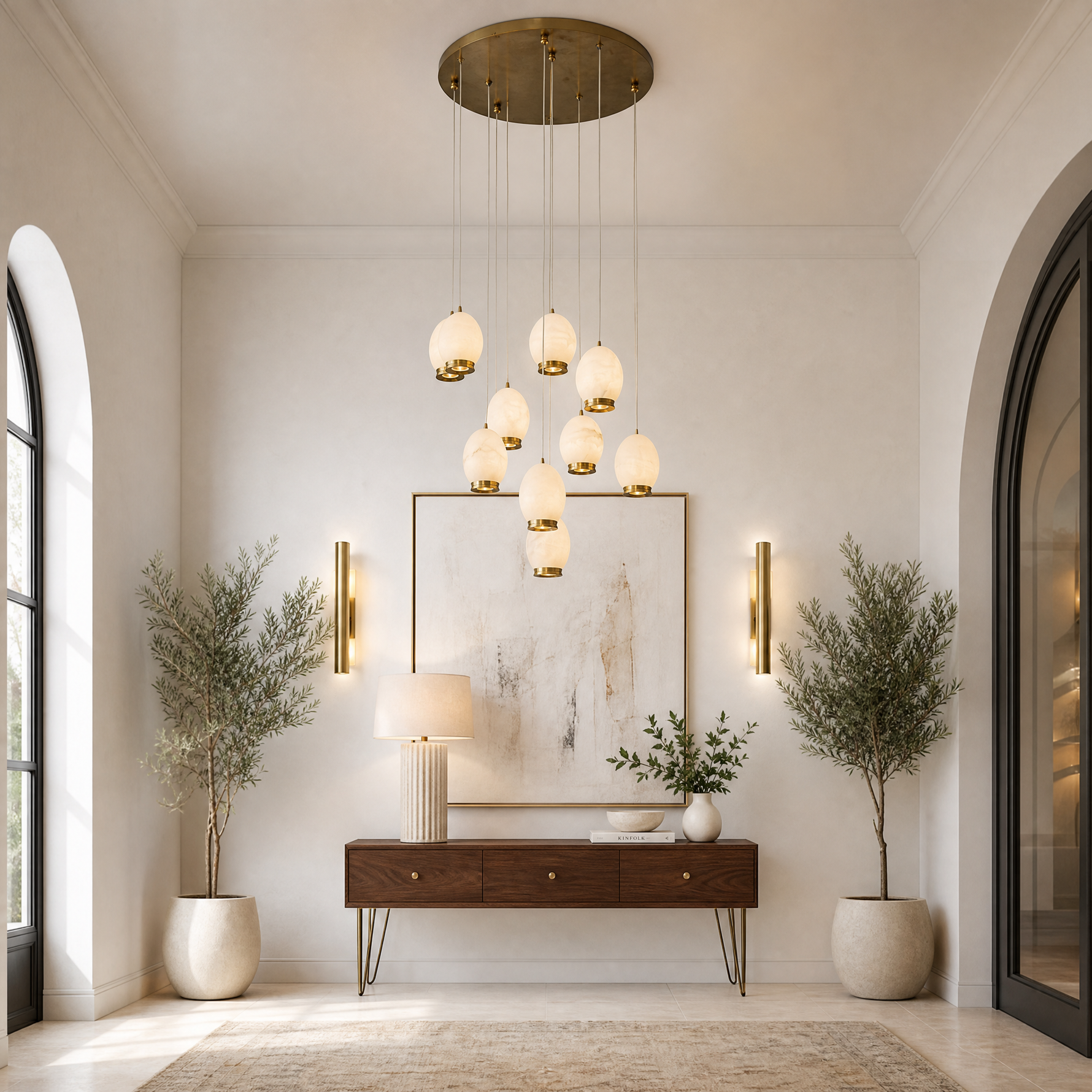 Cascata Modern Alabaster Chandelier Lighting