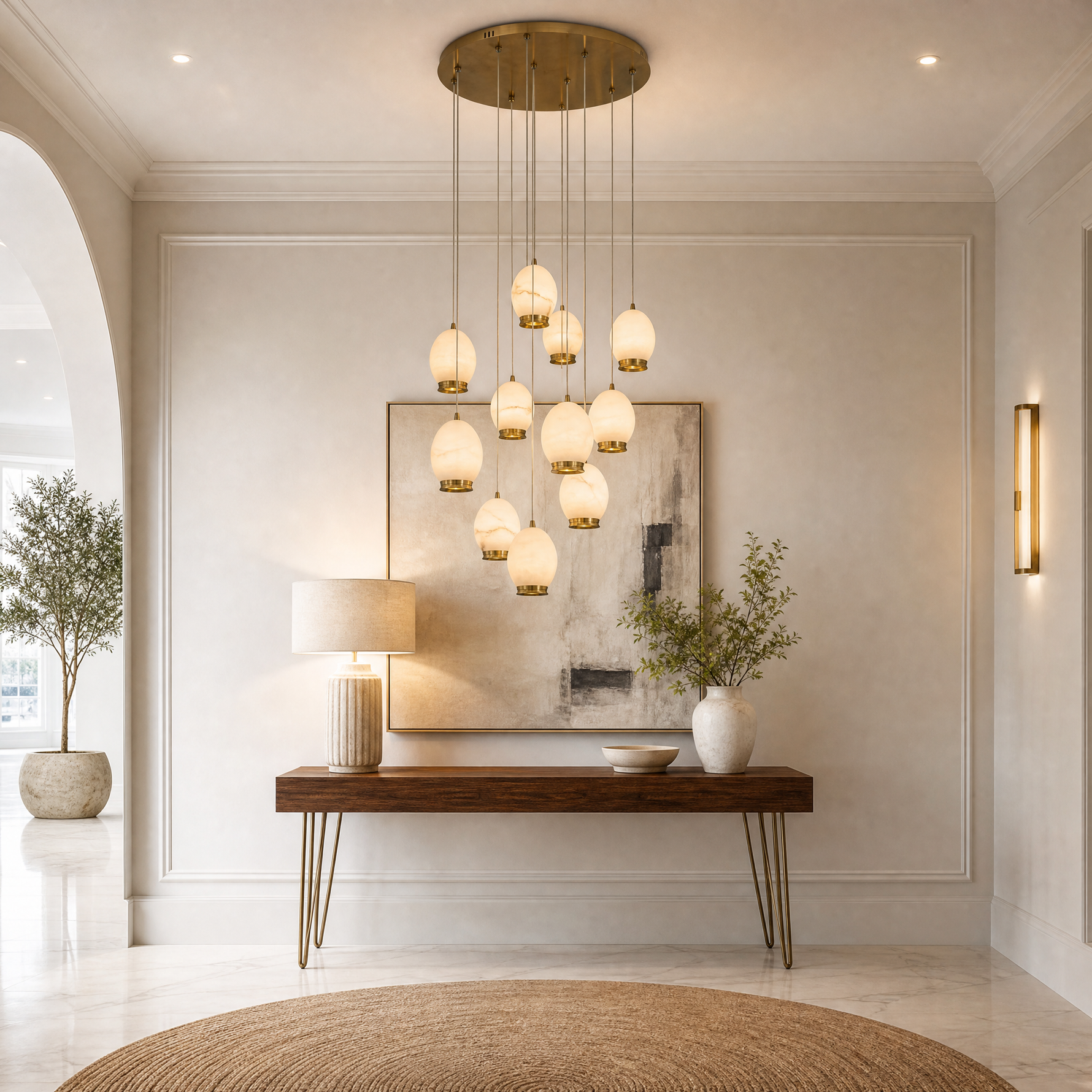 Cascata Modern Alabaster Chandelier Lighting