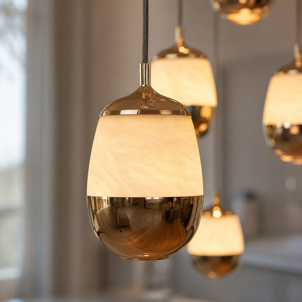 Cascata Modern Alabaster Cluster Pendant Light