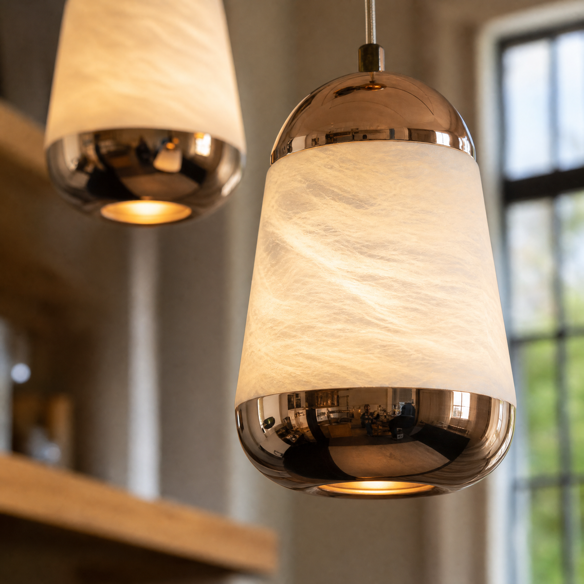 Cascata Modern Alabaster Linear Chandelier