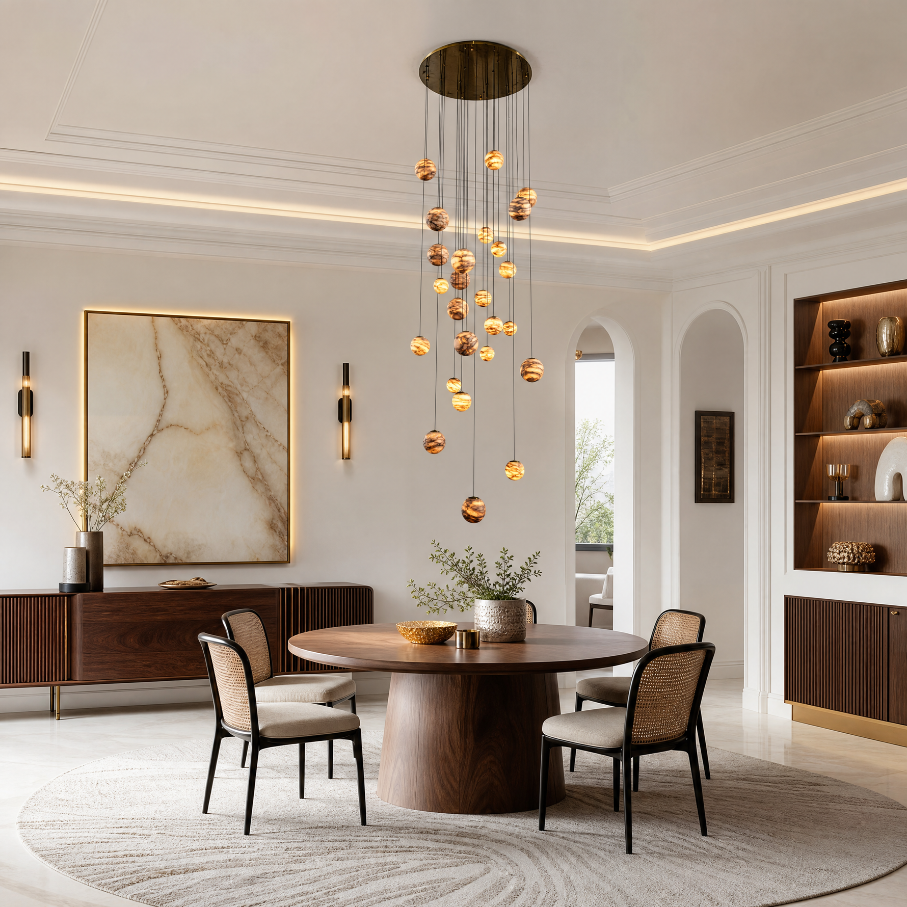 Cascata Planet Modern Cluster Chandelier 31.5" D