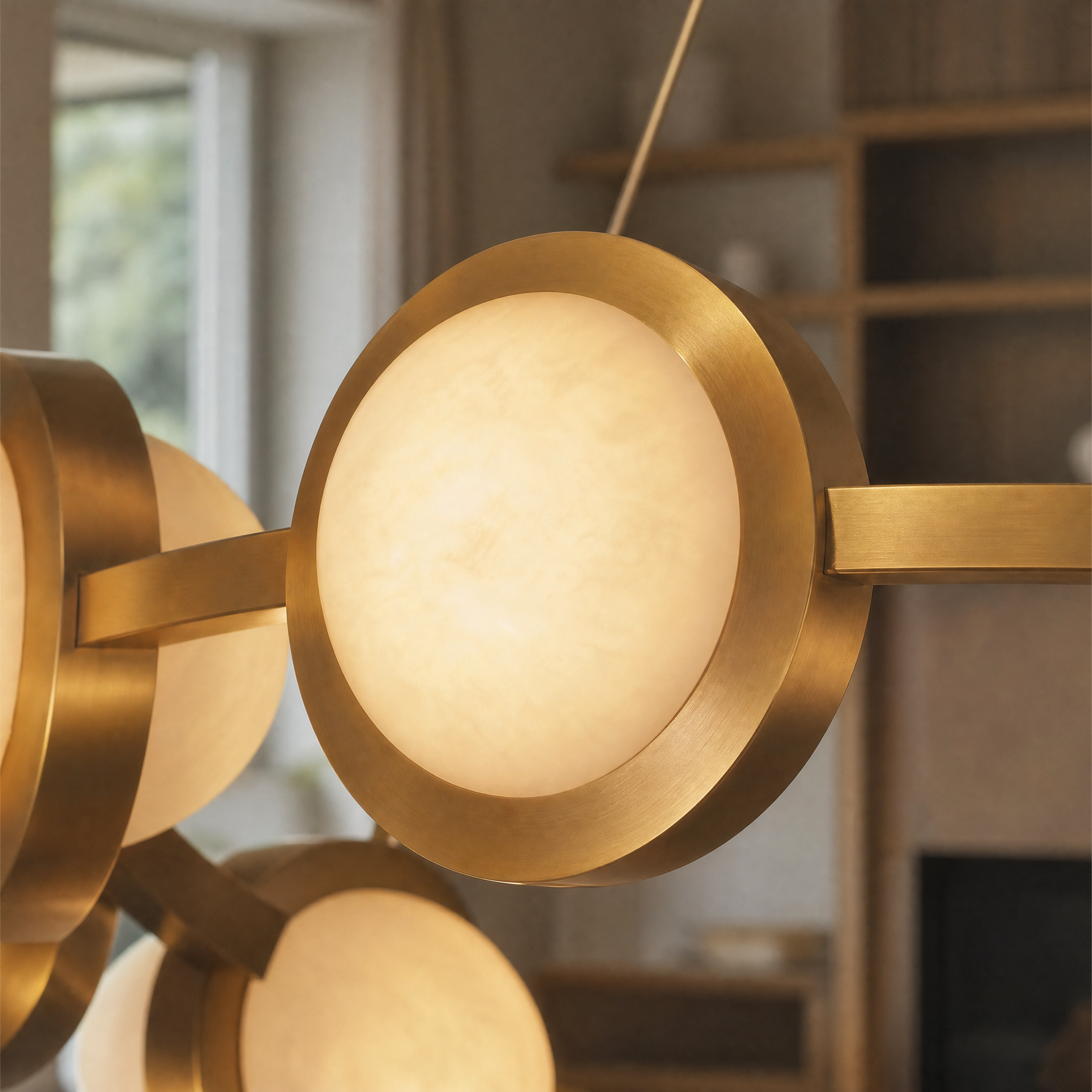 Catena Modern Alabaster Ring Chandelier