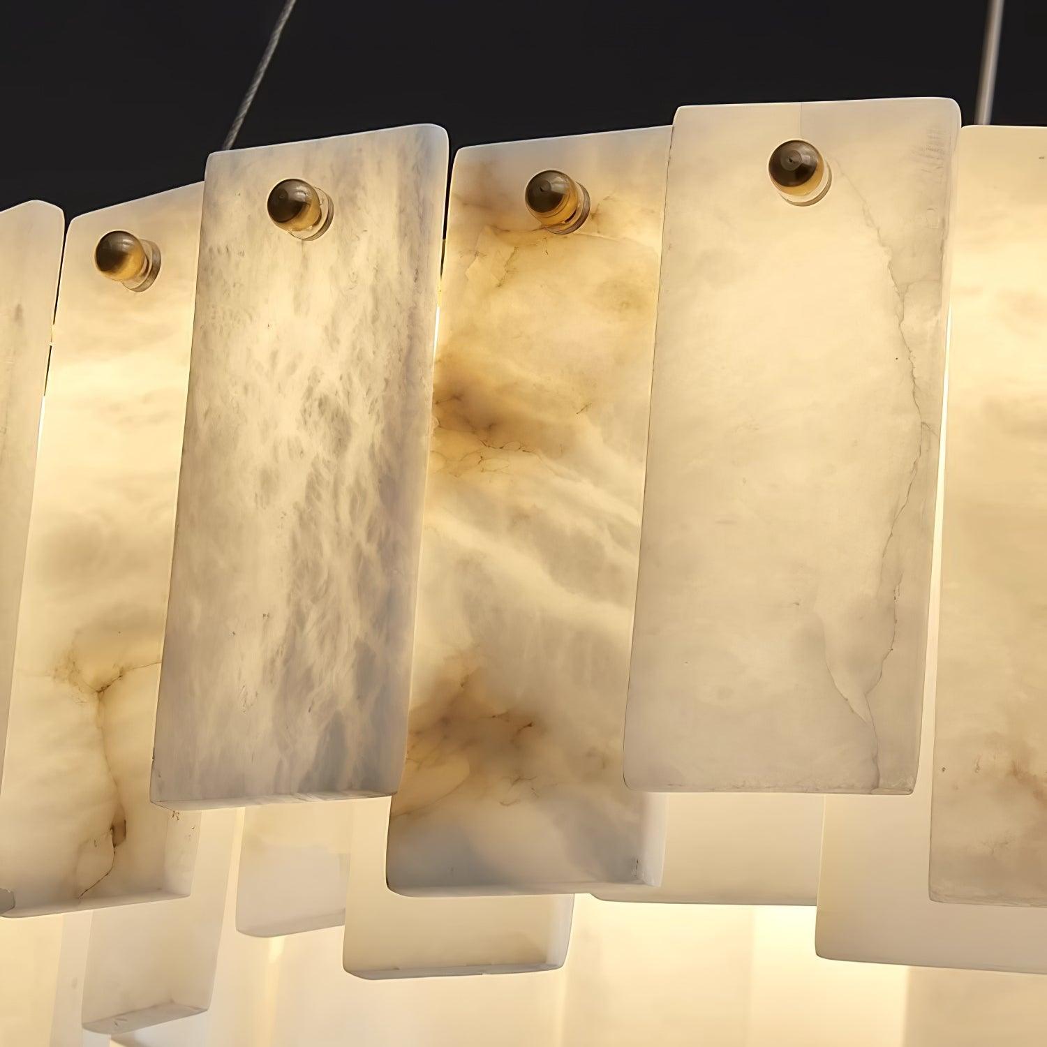 Celestial Alabaster Round Brass & White Chandelier – Heavenly Glow