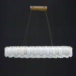Celestial Alabaster Round Brass & White Chandelier – Heavenly Glow