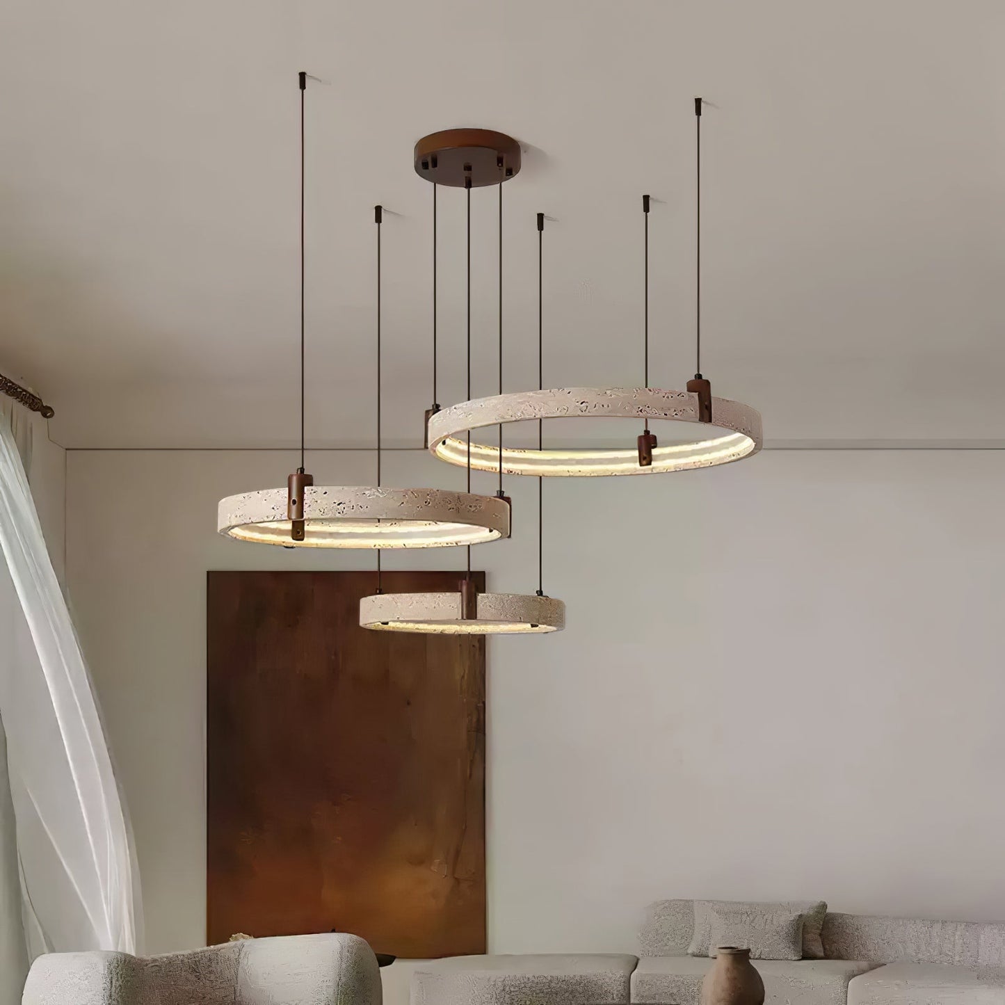 Celestial Orbit Travertine Chandelier - YIOSI