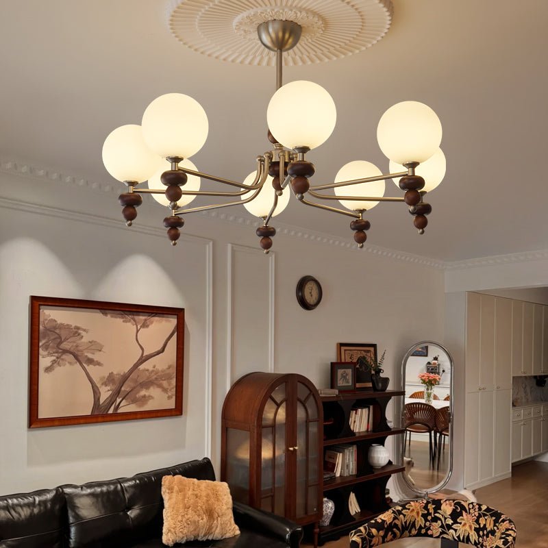 Celestial Sphere Walnut Chandelier - YIOSI