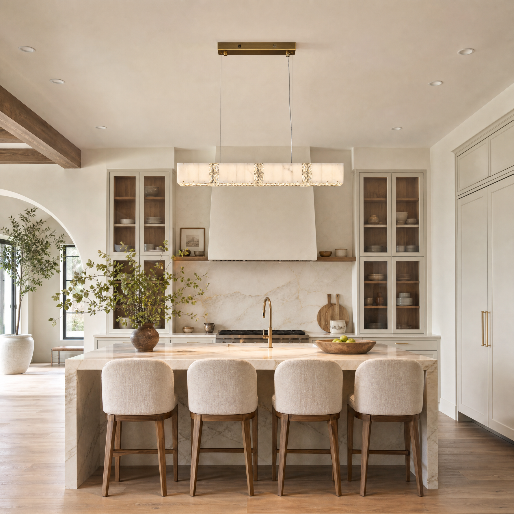 Celine Contemporary Alabaster Light Pendant 39.4" L