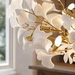 Ceramic Ginkgo Leaf - Pendant Light 1200 - Gold