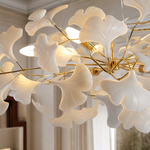 Ceramic Ginkgo Leaf - Pendant Light 1200 - Gold