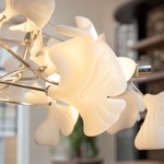 Ceramic Ginkgo Leaf - Pendant Light 1200 - Silver