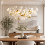 Ceramic Ginkgo Leaf - Pendant Light 1200 - Silver