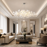 Ceramic-Ginkgo Leaf Pendant Light 1500 10-Light - Silver