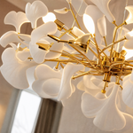 Ceramic Ginkgo Leaf - Pendant Light 1500 - Gold