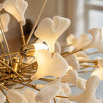 Ceramic Ginkgo Leaf - Pendant Light 1500 - Gold