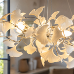 Ceramic Ginkgo Leaf - Round Hanging 1000 - Gold