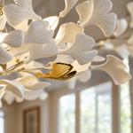 Ceramic Ginkgo Leaf - Round Hanging 1000 - Silver