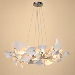 Ceramic Heart-shaped Blade L1200 Pendant Light - Chrome 6-Light Sources