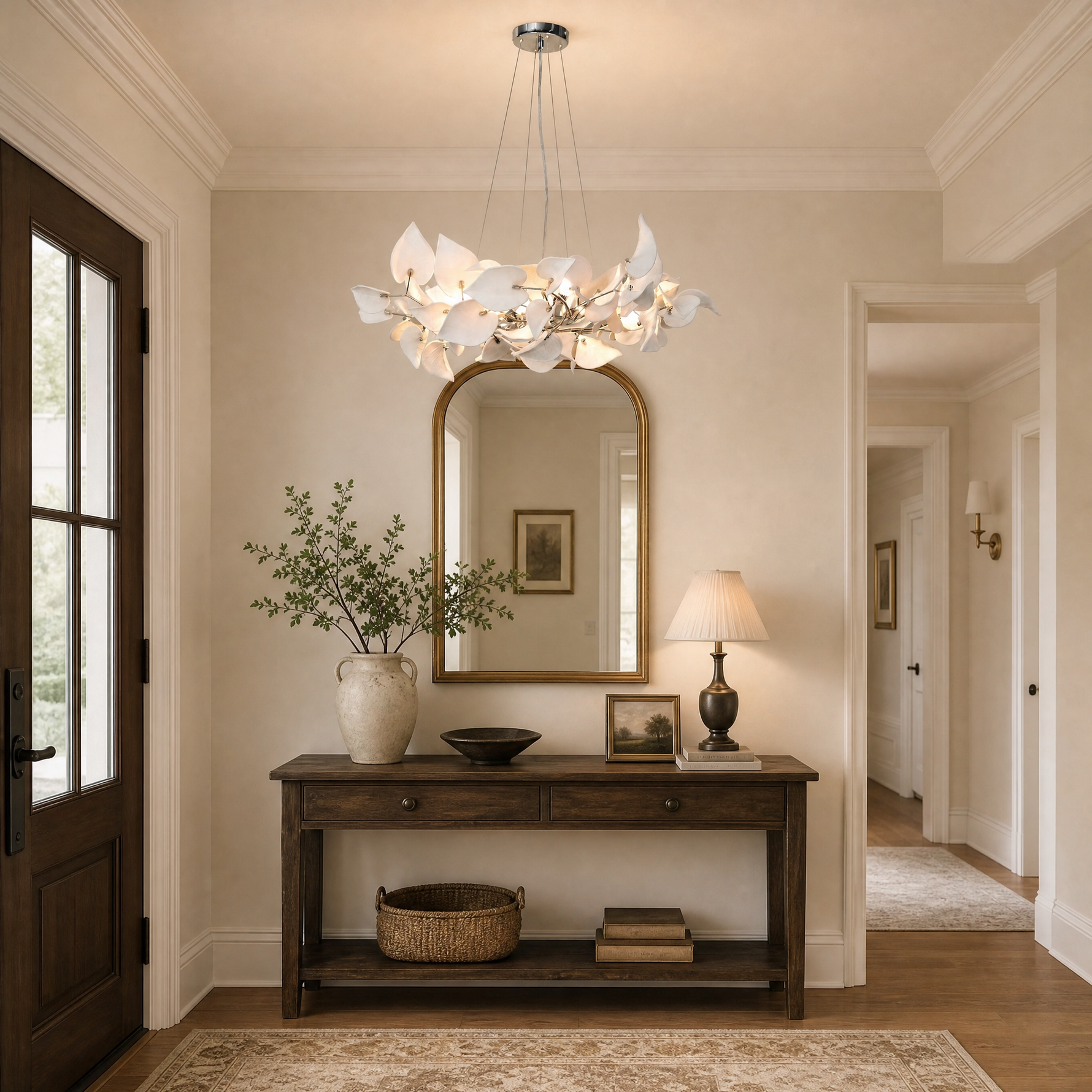 Ceramic Heart-shaped Blade L1200 Pendant Light - Chrome 6-Light Sources