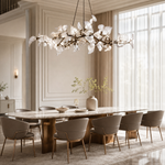 Ceramic Heart-shaped Blade L1500 Pendant Light - Chrome Color 12-Light Sources
