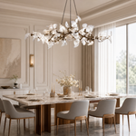 Ceramic Heart-shaped Blade L1500 Pendant Light - Chrome Color 12-Light Sources
