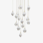 Celeste Flora Ceramic Flower Pendant Light with Brass & White Finish
