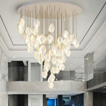 Celeste Flora Ceramic Flower Pendant Light with Brass & White Finish