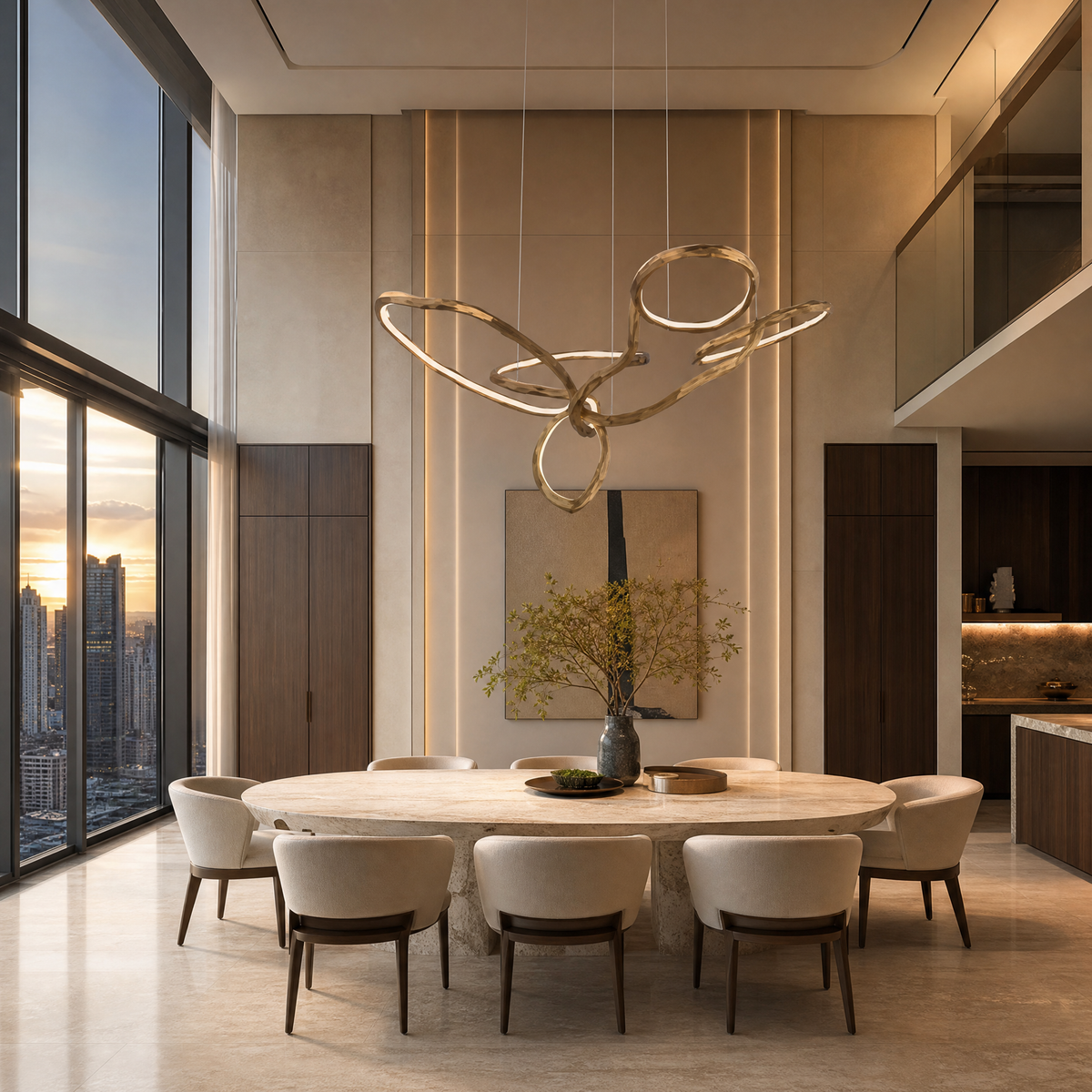 Cerchio Brass Ring Chandelier