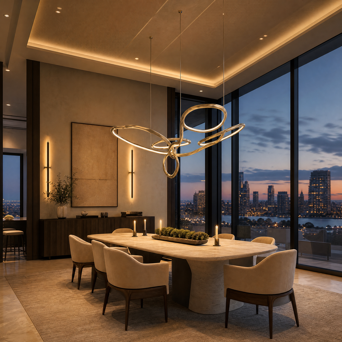 Cerchio Brass Ring Chandelier