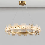 Vakkerlight Alabaster Halo Brass & White LED Chandelier