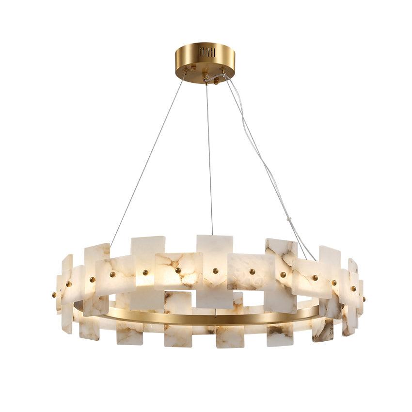 Vakkerlight Alabaster Halo Brass & White LED Chandelier