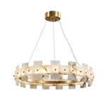 Vakkerlight Alabaster Halo Brass & White LED Chandelier