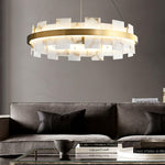Vakkerlight Alabaster Halo Brass & White LED Chandelier