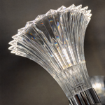 Chrome Clear Fluted Glass Trumpet Wall Sconce