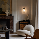 Chrome Ribbed Cylindrical Glass Wall Sconce
