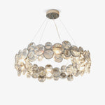 Chrome Round Crystal Chandelier with Sparkling Clear Crystals