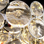 Chrome Round Crystal Chandelier with Sparkling Clear Crystals