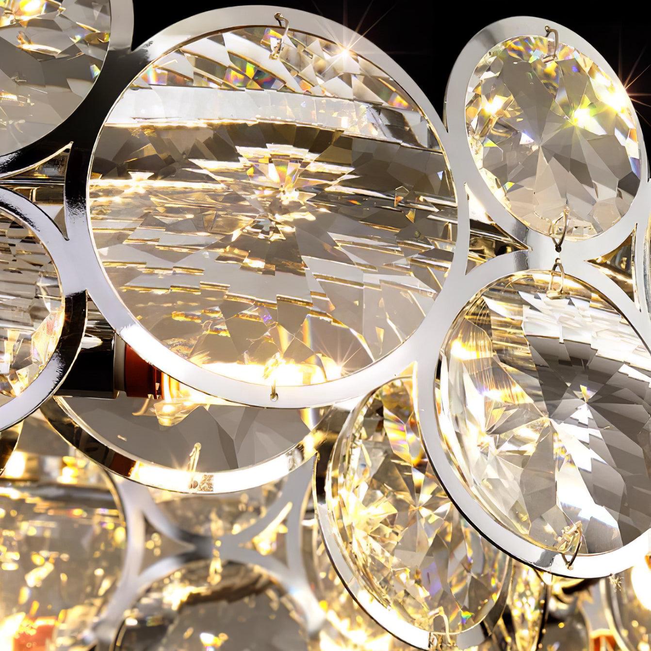 Chrome Round Crystal Chandelier with Sparkling Clear Crystals